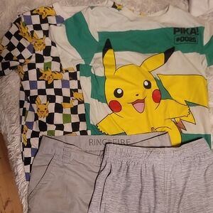 Pokemon Pikachu Kids Matching Set - Green, Yellow, Gray